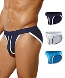 Casey Kevin Slip Homme Lot de 3 Slips sous-Vêtements pour Homme à Fente Haute Extensibles Respirants sans étiquette Convient pour Quotidien e Sportif