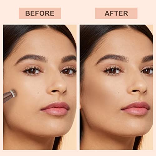 Mysense Liquid Contour Beauty Wand,Liquid Blush Wand,Gel Cream Contour Bronzer Stick With Sponge Tip,Blendable Smooth Face Contouring Pen Natural Matte Finish,Lightweight Long Lasting Face Makeup,Light Brown Contour+Peach Pink Blush #TOP2