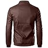 Leather Bomber Jacket Men Black Faux Leather Baseball Flight Jackets Full Zip Casual Outdoor Windbreaker Vintage Stand Collar Jacket Sport Hiking Running with Zipper Pockets M-4XL #2