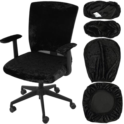 Calkkrer 4 Piezas Fundas Universales Para Sillas De Oficina, Fundas Elásticas Para Sillas Con Almohadillas, Cubiertas Protectoras Para Asiento Y Respaldo, Para Sillas Gir