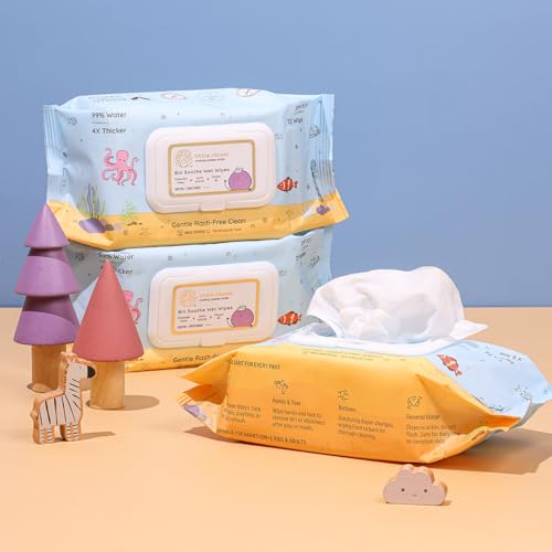 Image of Little Rituals Rash-Free Baby Wipes | 99% Pure Water | 4x Thicker, Plant-Based Cloth, pH 5.5 | Enriched with Chamomile, Sacha Inchi Oil & Pro Vitamin B | Gentle, Moisturizing & Soothing | Dermatologically Tested | 72 Wipes /Pack (Pack of 1)