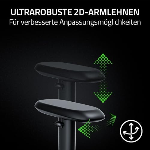 Razer Iskur V2 X NewGen - Ergonomischer Gaming-Stuhl mit atmungsaktivem Gen-2 EPU-Leder mit Cooltouch Technologie - Integrierte Lordosenstütze - Breite Schulterbögen und Sitzfläche | Schwarz