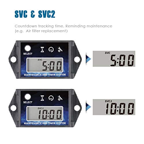 Runleader Small Engine Hour Meter,Digital Tachometer,Maintenance Reminder,Max Rpm Recall,User Shutdown,For Ztr Lawn Mower Tractor Generator Marine Outboard Atv Jetski Motor And Gas Powered Equipment #TOP2