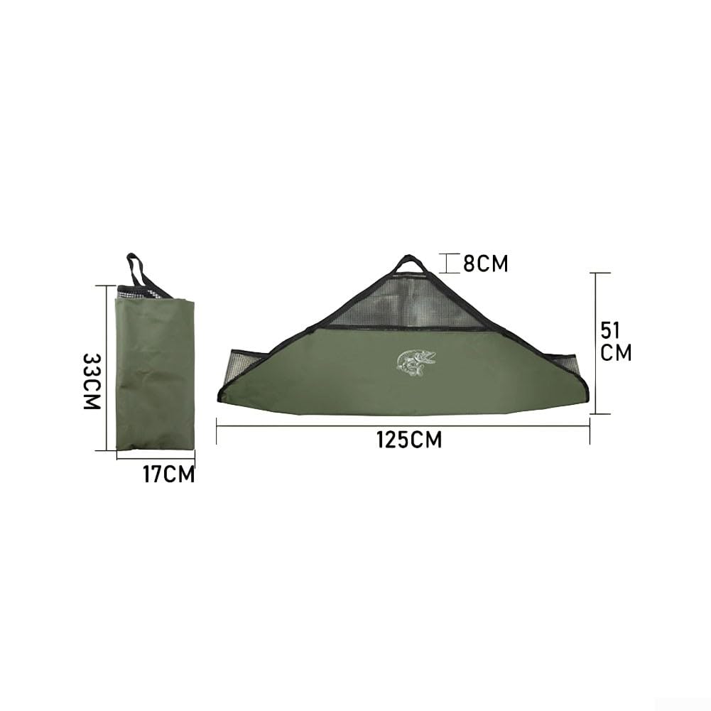 Bolsa plegable para pesaje de peces con regla de medición para atrapar y liberar, malla de nailon, red de aterrizaje para carpa, lucio, pesca gruesa