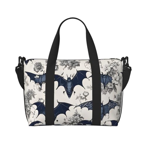 Sac de sport pliable noir motif chauve-souris sacoche entraînement mixte compacte