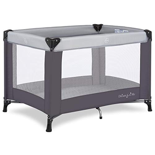 Image of Dream On Me Nest Portable Play Yard With Carry Bag And Shoulder Strap, Grey
