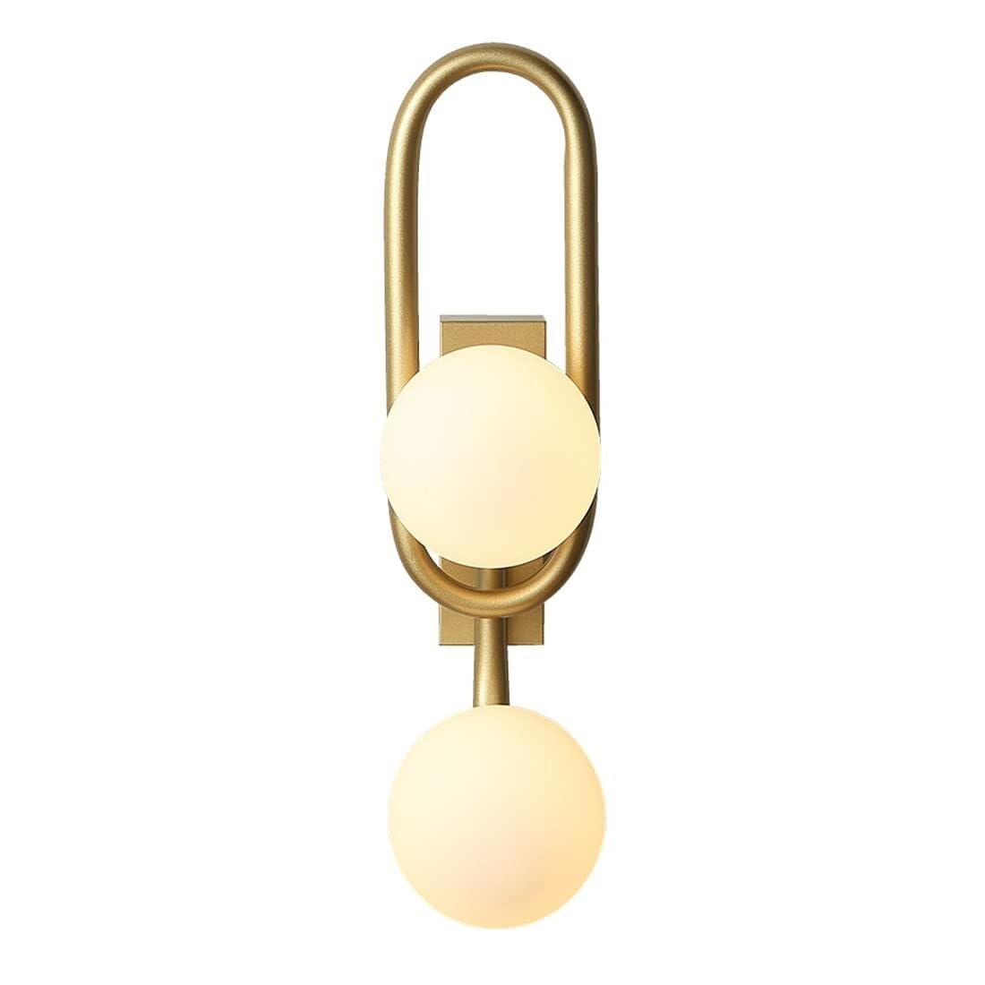 TCHAUSGZUS Modern Gold Globe Wall Sconces, 2-Light Glass Vanity Light Fixture for Bedroom Living Room Dining Hallway Stairway
