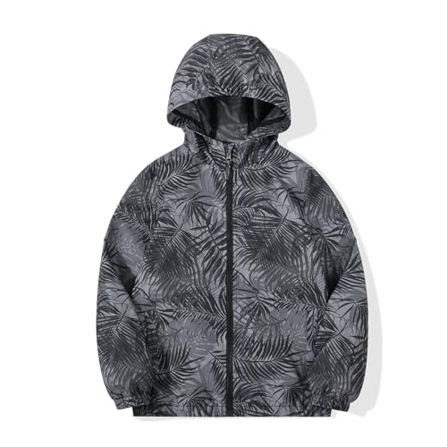 Image of SNOW DREAMS Boys Waterproof Rain Jacket Windbreaker Lightweight Coat Kids Raincoat Outerwear
