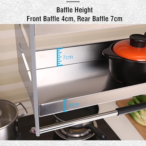 3-Tier Pull-Out Kitchen Cabinet Organizer, Adjustable Hanging Tall Cabinet with Pull-Down Shelves for Kitchen Appliances, Fits 550mm Upper Cabinets, Space-Saving Solution