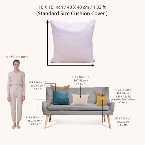 STITCHNEST Set of 5 Polycotton Cushion Covers – 16x16 Inches – Multicolor Elephant & Jungle Print – Playful Cushion Covers for Kids Room, Sofa & Living Room Decor