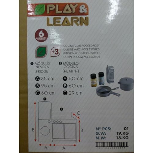 Play & Learn - Cucina In Legno Modular Modern (Colorbaby 85289) - 9
