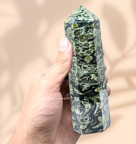 Image of Amazing Gemstone Large Kambaba Jasper Crystal Towers ~ Natural Healing Crystal Point Obelisk for Reiki Healing and Crystal Grid (5.5 inch to 6 inch INCH)