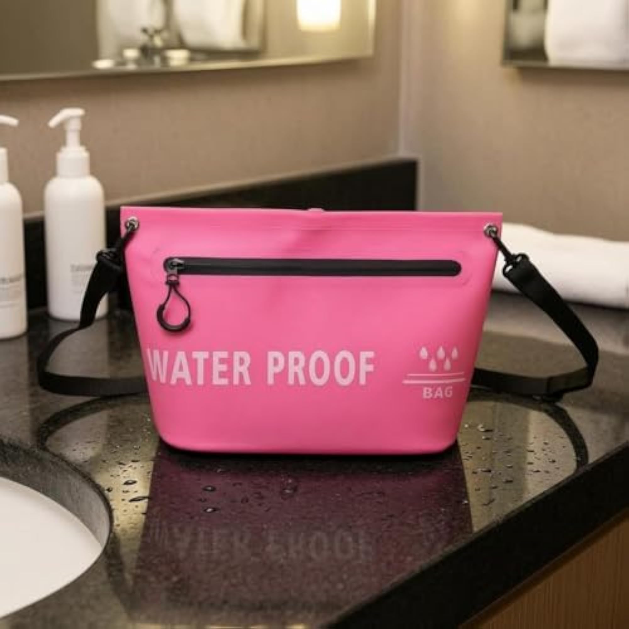 Waterproof Crossbody Bag with Adjustable Strap for Water Activities, Yellow