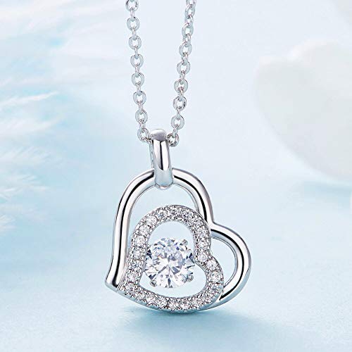 Collar de corazón de plata 925 para celebrar el amor eterno 5