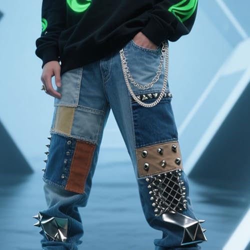 Image of Pants Chain for Men Women,Double Wallet Chain | Stainless Steel Chain for wallet,Heavy Duty Biker Pocket Chains and Jeans