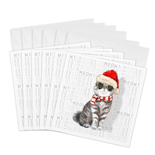Carte de vœux chat de Noël British Shorthair amusant pour accompagner vos cadeaux sous le sapin