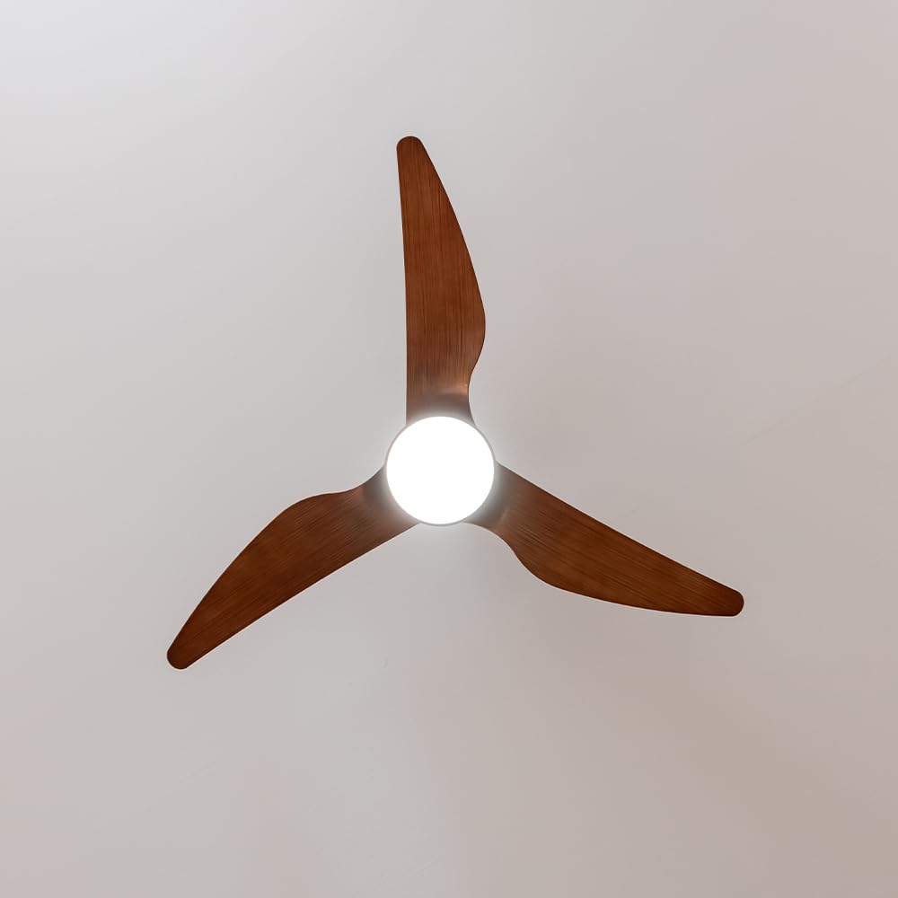 Cecotec Ventilatore da Soffitto con Luce EnergySilence Aero 5250 BlackWood. 62 W, Diametro 121 cm, Lampada LED 18 W, Telecomando, 3 Velocità, Timer Fino a 8 Ore, 3 Pale, Estate/Inverno