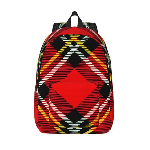 Sac à dos ordinateur EdWal motif écossais rouge et noir pour homme et femme