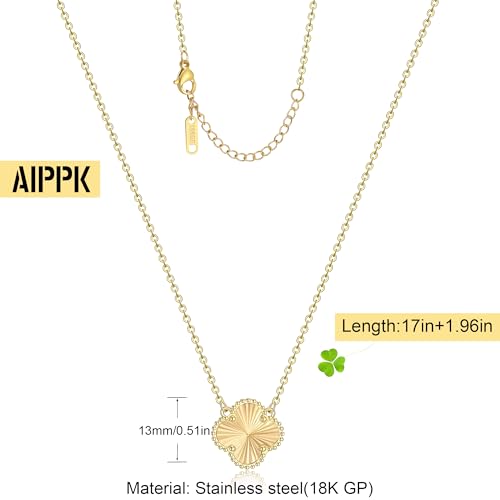 Clover Pendant Necklace for Women 18K Gold Plated Four Leaf Clover Necklaces Lucky Simple Jewelry Gifts for Women - Image 3