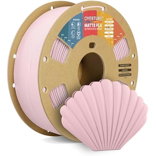 OVERTURE Matte PLA Filament 1.75mm, 1kg Matte Baby Pink
