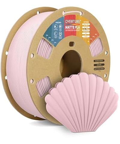 OVERTURE Matte PLA Filament 1.75mm, Easy to Print, PLA Matte 3D Printer Filament 1kg (2.2lbs), Cardboard Spool, Accuracy ± 0.02mm (Matte Baby Pink)