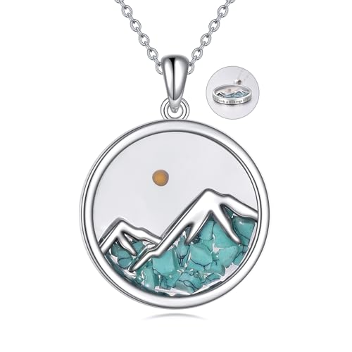 YFN Christian Faith Mountains Necklace Mustard Seed Necklaces Mountain Jewelry 925 Sterling Silver Mountain Pendant Jewelry Gifts for Women Girls