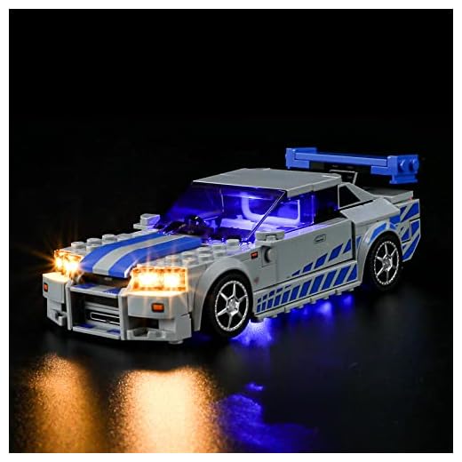 BRIKSMAX Kit de iluminación LED para Lego Speed Champions Nissan Skyline GT-R (R34) de 2 Fast 2 Furious - Compatible con Lego 76917 Building Blocks Model- No incluir el Conjunto de Lego
