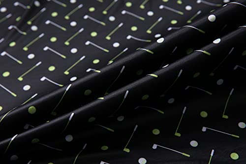 Alex Vando Mens Golf Shirt Moisture Wicking Quick-Dry Print Performance Polo Shirts for Men,Black Golf,4XL