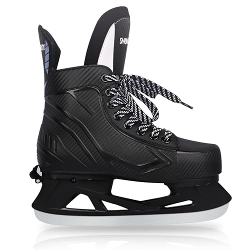 SMOOJOY Adjustable Ice Hockey Skates for Kids Men Women All...