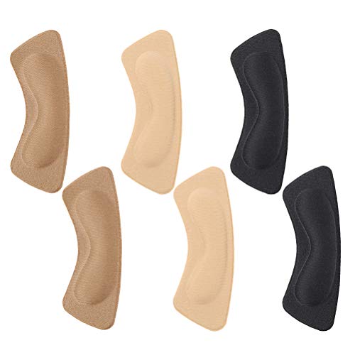 Preisvergleich Produktbild Supvox 6 Paare Fersenpolster Selbstklebende Fersenhalter Schuhe Fersenkissen Fersenschutz Heel Pads für High Heels Blasen (Braun Schwarz Aprikose)