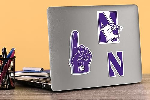 Image of Northwestern University 8ct Vinyl Large Deluxe Stickers Variety Pack - Laptop, Water Bottle, Scrapbooking, Tablet, Skateboard, Indoor /Outdoor - Set of 8