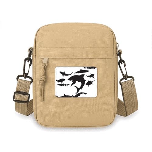Sac à bandoulière téléphone motif requin bleu mini pochette pratique