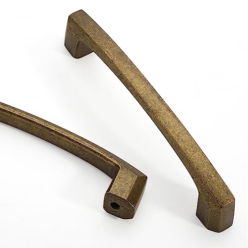 10個パック 4インチ (102mm) アンティーク真鍮キッチンキャビネットハンドル キャビネットプル キッチンハードウェア 食器棚引き出しハンドル ドレッサー用取っ手