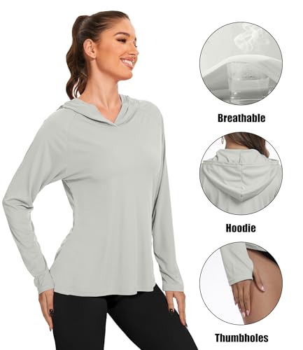 4 Pack Women's Sun Protection Hoodie UPF SPF Long Sleeve Hiking Fishing Athletic Shirts Lightweight Rash Guards4