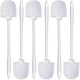 Tczecoo 6 Stück Klobürste Toilettenbürste, Toilettenbürstenset mit langem Griff, Heavy Duty WC Bürste für Hotel Gasthof Pension gründliche WC-Reinigung Hotel Restaurant, Weiß 36 x 7 cm