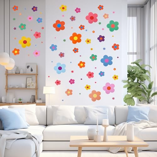 Vinilos decorativos flores 12 hojas estilo floral impermeables miniatura 6