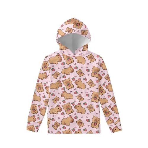 POLERO Cute Hoodies for Girls 6-16 Years Boys Hooded Sweatshirt with Pocket Long Sleeve Pullover Tops