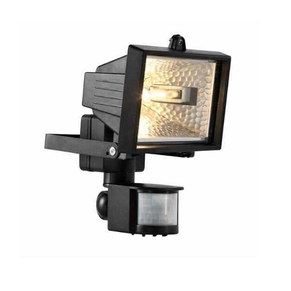 Garden Mile 120W Security Flood Light with PIR Motion Sensor – Outdoor Halogen Security Light Waterproof IP44 – Aluminium Weatherproof Garden Floodlight for Driveway, Garage, Yard & Forecourt