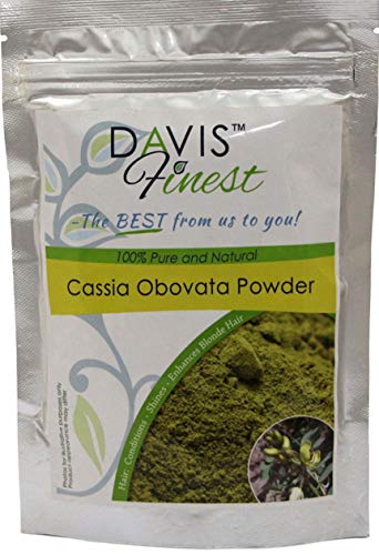 Davis Finest Poudre Cassia Obovata Masque Cheveux Végétalien Fortifiant, Épaississant, Volumisant, Anti-Frisottis - Couleur Cheveux Blonds Semi Permanente Henné Cheveux 100 g Cover