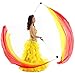 2Pcs Poi Chain Ball Women Belly Dance Poi Streamer Throw Ball Stage Prpos (Yellow Orang Red)