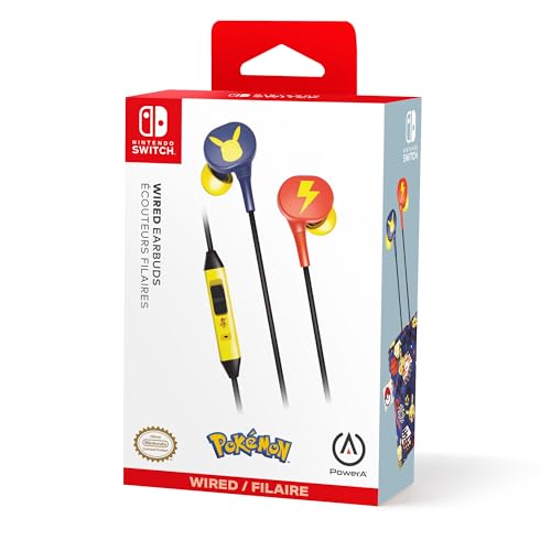 Image of PowerA Wired Earbuds for Nintendo Switch - Pikachu Blossom, 3.5 mm, Wired, Officially Licensed