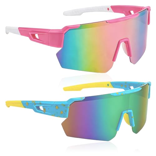Aivane 2 PCS Lunette de Soleil Sport Polarisée, Lunettes de Vélo pour Hommes & Femmes, Lunette De Vitesse pour Cyclisme, Ski, Moto, Course à Pied, Pêche,...