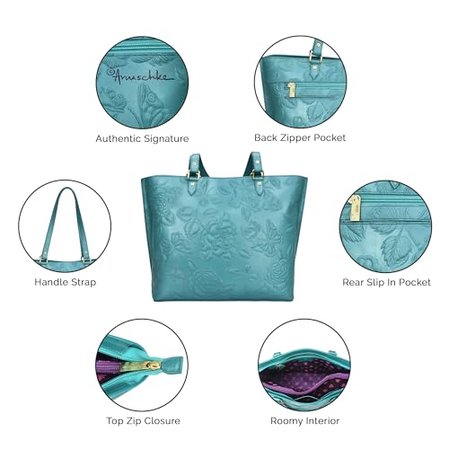 Image of Anuschka Women's Original Hand-Painted Genuine Leather Large Zip Top Tote