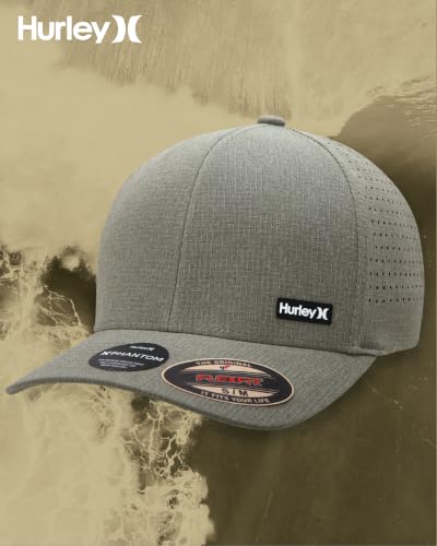 Image of Hurley Mens Trucker Hat - Curved Brim H2O Dri Summer Fitted Baseball Cap for Men with Mesh Back