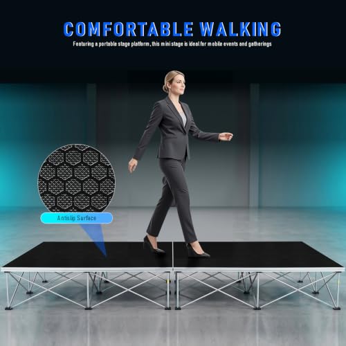 Image of 4x12ft Heavy Duty Portable Stage Platform, 1540 lbs Capacity Modular Stage