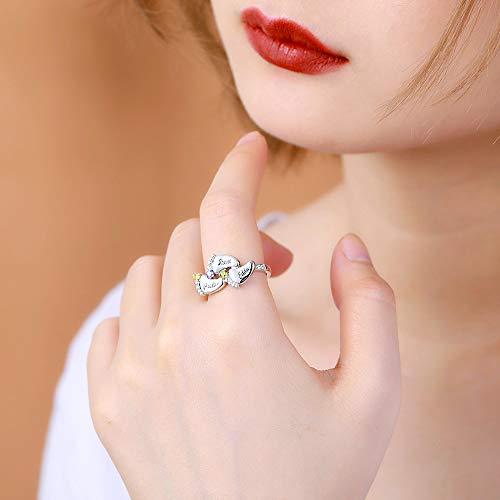AILIN Personalized Mothers Ring 925 Sterling Silver/Gold/Rose Gold Color Custom Baby Feet Ring With Birthstone Engraved Name Mom Jewelry Gifts For Women4