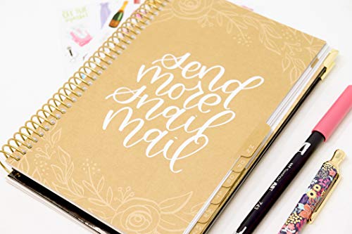 Bloom Daily Planners New Hardcover Contacts Address & Password Book - Alphabetical Organizer With Tabs - 6” X 8.25" - Black & Gold Embroidery #TOP3