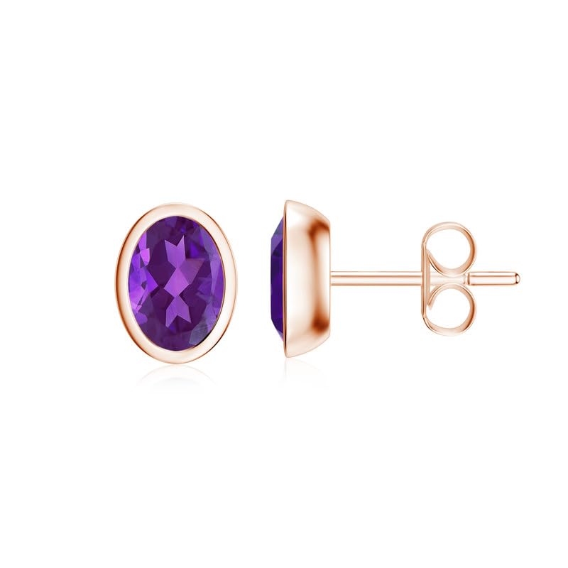 Image of Silvershake 6MM Round Shape Bazel Set Birthstone Gemstone 925 Sterling Silver Stud Post Earrings Jewelry for Business Women or Teens