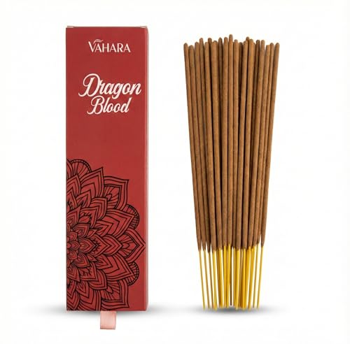 Premium Vahara Dragon Blood Incense Sticks | 100g Natural Hand-Rolled Masala Incense for Meditation Relaxation & Home Fragrance