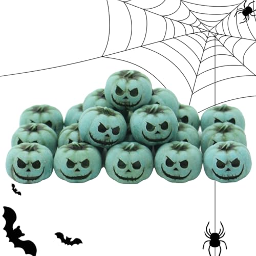 Genérico Calabazas Halloween 20 Piezas Miniaturas | Diseño Fantasma Calabazas Pequeñas Halloween Resina,Adorno Escritorio para Hogar Jardín Paisaje Otoño Manualidades